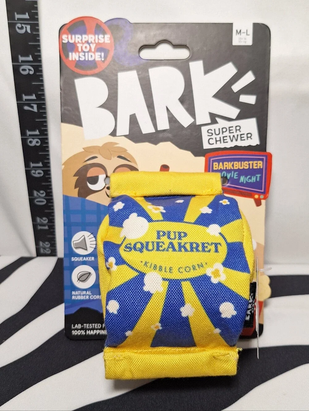 NWT Bark Super Chewer Pup Squeakret Dog Toy M-L
